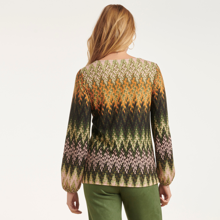 Smashed Lemon Multicolour Abstract Print Long Sleeve Top