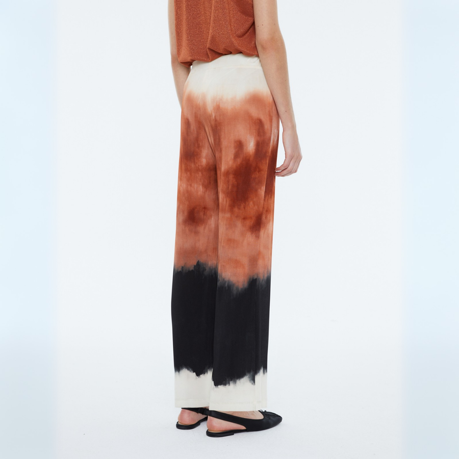 Andam Dye-Look Camel Pants with Elastic Waistband