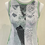 Aldo Martins Azul Oleny Abstract Printed Sleeveless Top