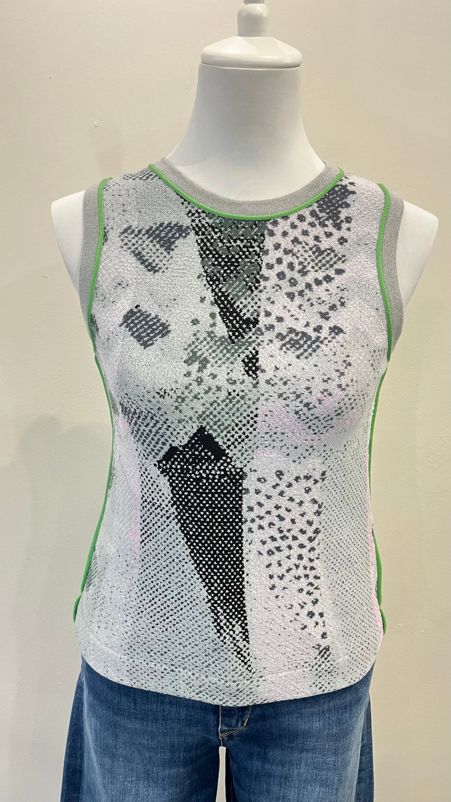 Aldo Martins Azul Oleny Abstract Printed Sleeveless Top