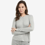 YAYA Medium Grey Melange Jersey Cardigan With Small Buttons