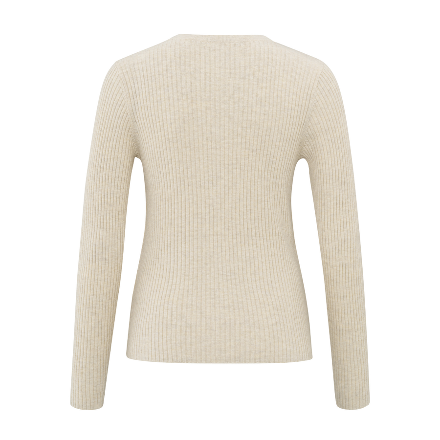 Yaya Light Beige Melange Fake Cardigan