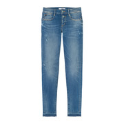 Le Temps Des Cerises Blue Dionne Skinny Jean with Button Detail