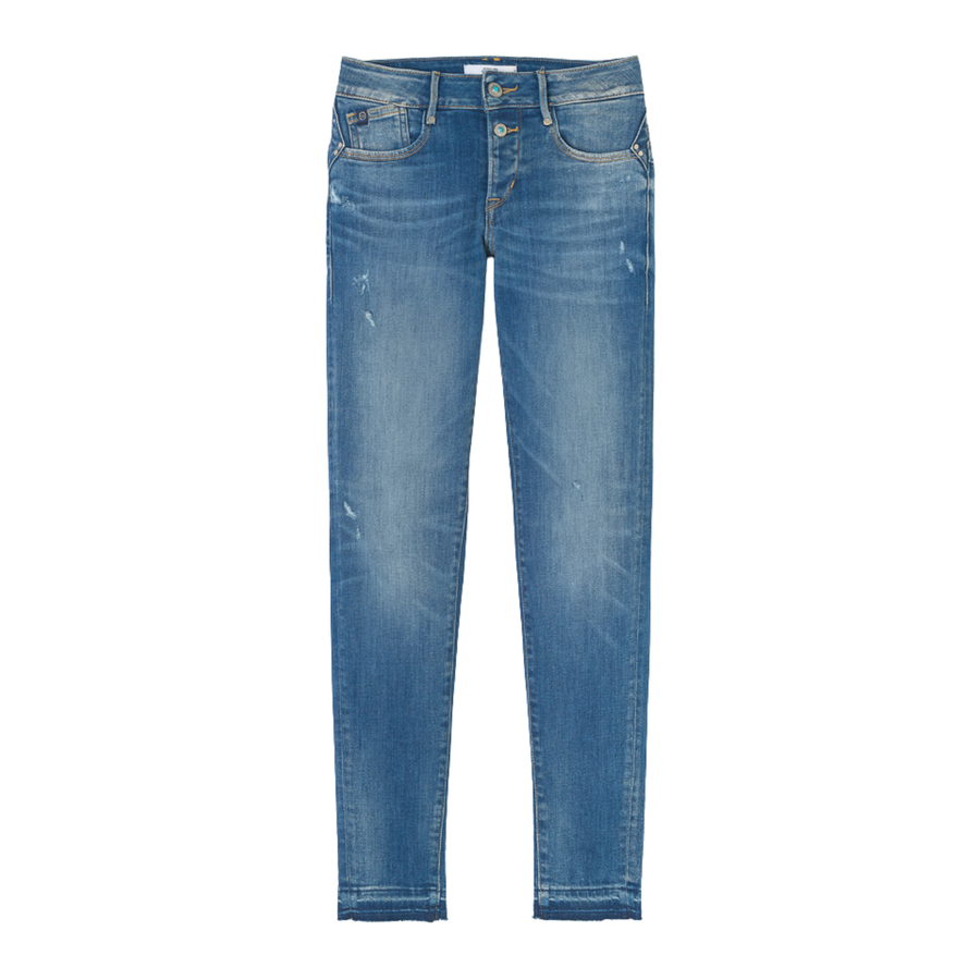 Le Temps Des Cerises Blue Dionne Skinny Jean with Button Detail