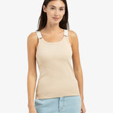 YAYA Desert Beige 99052 Singlet With Elastic Straps