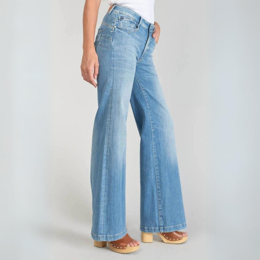 Le Temps Des Cerises Blue Axis Flared Jeans