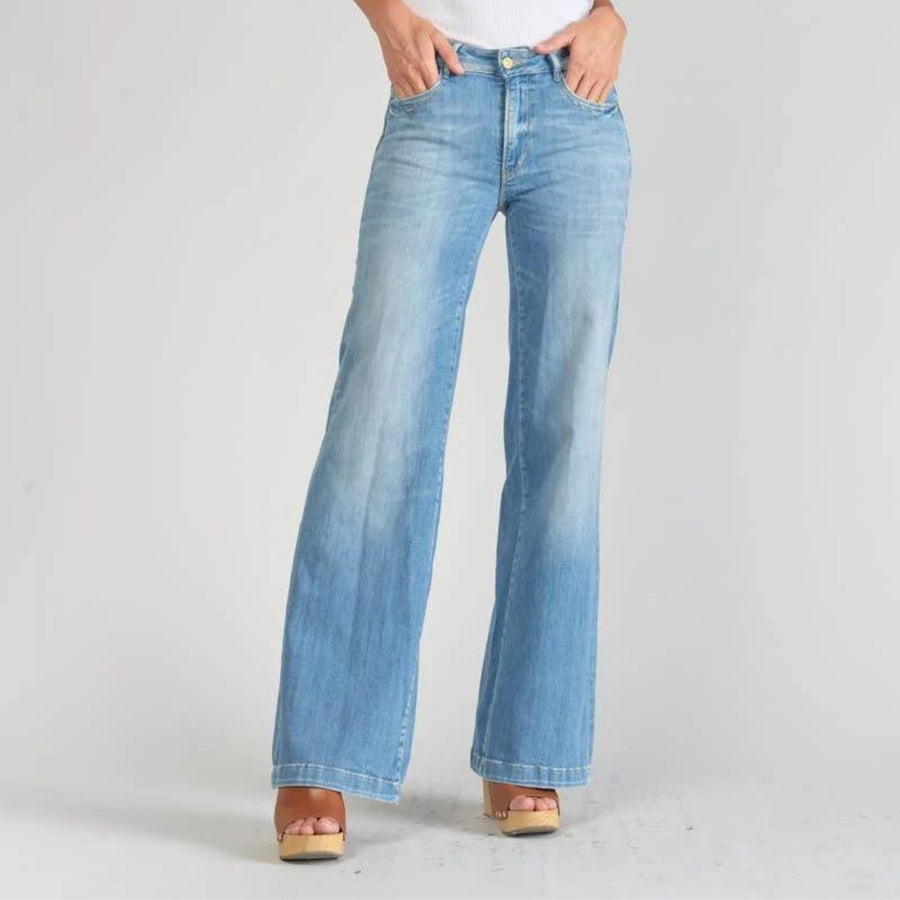 Le Temps Des Cerises Blue Axis Flared Jeans