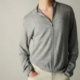 YAYA Iron Grey 99047 Textured Cardigan High Neck