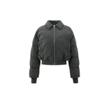 YAYA Oyster Black Nylon Padded Jacket With Rib Detail