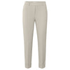 YAYA Cotton Scuba Straight Trousers in Silver Lining Beige