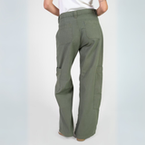 Le Temps Des Cerises Vetiver Holly Wide Leg Cargo Pants
