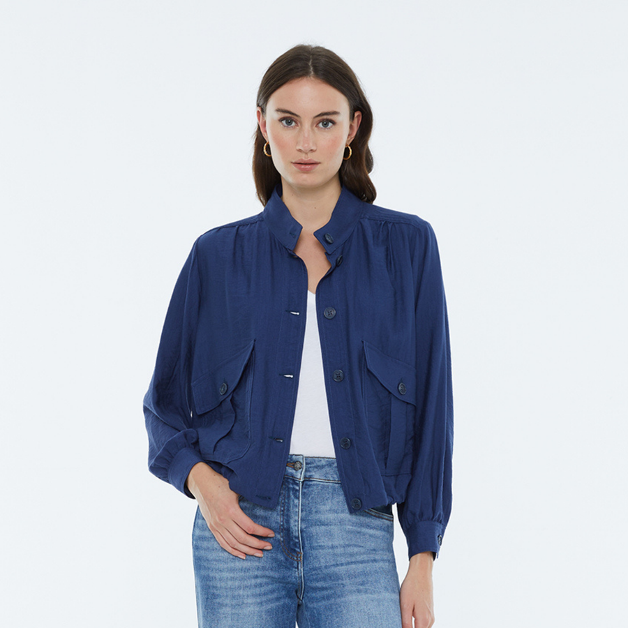 Andam Navy Blue Bomber Jacket
