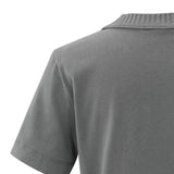YAYA Dark Taupe Grey T-Shirt With Knitted Neckline