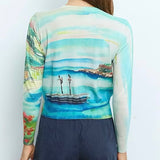 Aldo Martins Azul Button Up Sweater