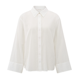 Yaya Off White Sheer Boyfriend Shirt with Buttons