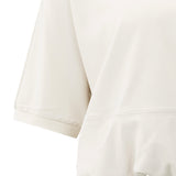 YAYA Chalk White Short Sleeve Balloon Top With Hem