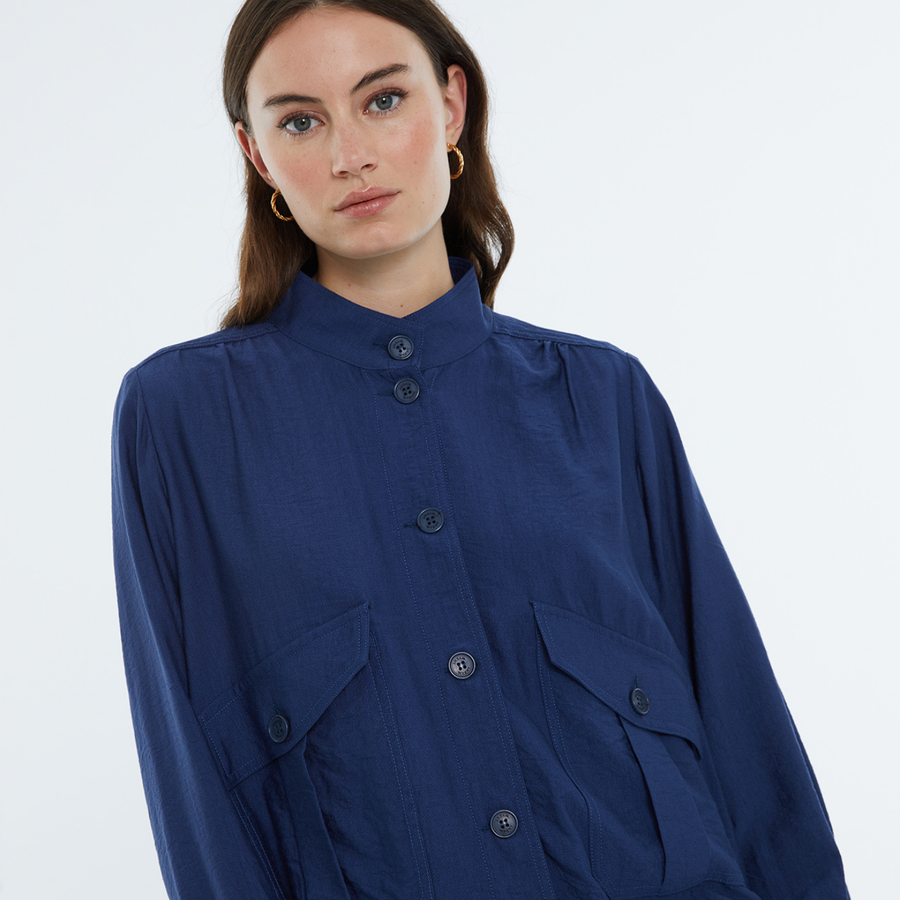 Andam Navy Blue Bomber Jacket