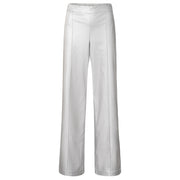 YAYA Silver Metallic Faux Leather Wide Leg Trousers