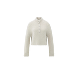 YAYA Cloud Grey Furry Sweater With Collar