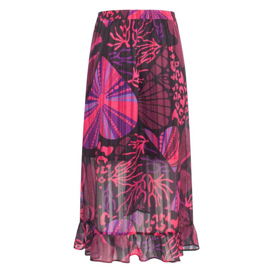 Smashed Lemon Pink & Black Multi Semi-Transparent Frilly Skirt