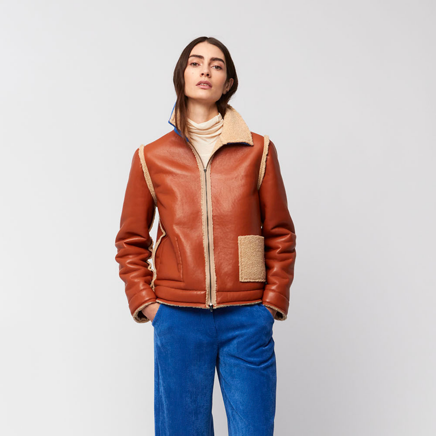 Aldo Martins Revrsible Teja Leather-Look Cropped Munia Jacket