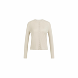 YAYA Slate Grey Melange Jersey Cardigan With Small Buttons