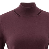 YAYA Fudge Purple Sweater With Open Detail At Neckline