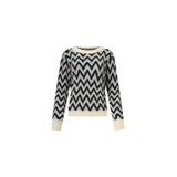 Smashed Lemon Black Off-White Knitted Top