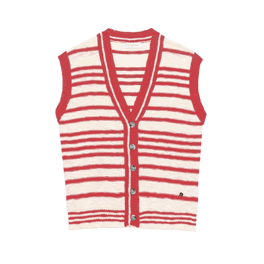 La Petite Etoile Meera Vest in Fraise Ecrasee
