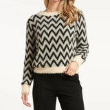 Smashed Lemon Black Off-White Knitted Top