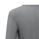 YAYA Dark Night Grey Dessin Ribbed Long Sleeve Top With Shoulder Pads