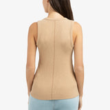 YAYA Tan Brown 99051 Rib Singlet With Round Neck