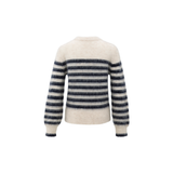 YAYA Collegiate Blue Dessin Long Sleeve Striped Sweater