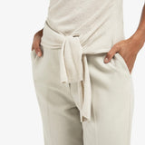 YAYA Cloud Grey Sleeveless Sweater With Knot & Sequins