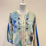 Aldo Martins Azul Oland Zip-Up Print Jacket
