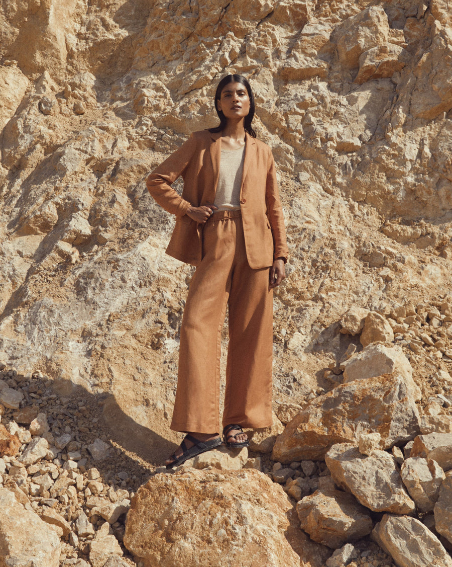 Andam Camel Boxy Blazer