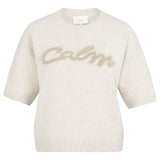 YAYA Heather Grey Melange Short Sleeve Sweater With Artwork