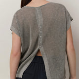 YAYA Brownish Grey Sleeveless Sweater With Buttons