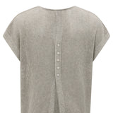 YAYA Brownish Grey Sleeveless Sweater With Buttons