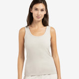 YAYA Mist Green Melange Rib Singlet With Fancy Edge