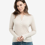 YAYA Slate Grey Melange Jersey Cardigan With Small Buttons