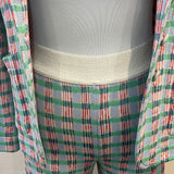 Aldo Martins Dori Verde Plaid Long Pants with Elastic Waistband