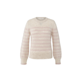 YAYA Shadow Gray Pink Dessin Long Sleeve Striped Sweater