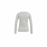 YAYA Vapor Blue Grey Melange Round Neck Long Sleeve T-Shirt