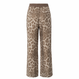 YAYA Milk Brown Dessin Woven Printed Wide Leg Trouser