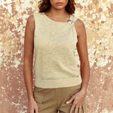 La Petite Etoile Minn Beige Asymmetric Top