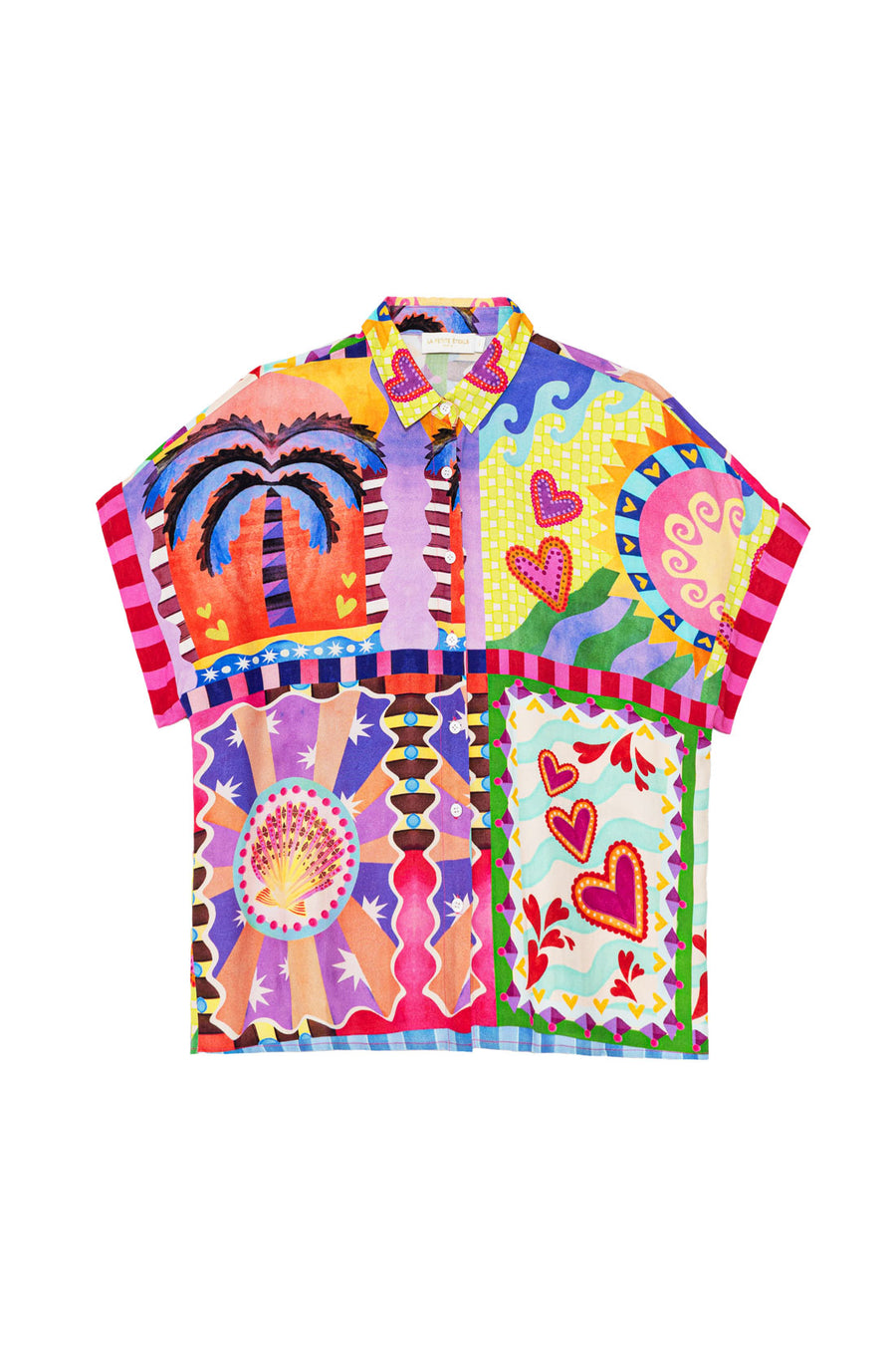 La Petite Etoile Callie Carre Print Top