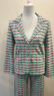 Aldo Martins Verde Blue Davis Plaid Blazer Jacket