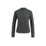 YAYA Anthracite Melange Long Sleeve Mock Neck Top
