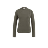 YAYA Brown Long Sleeve Mock Neck Top